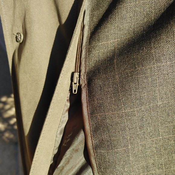 Men's London Fog Trench Coat - Size 40S - Color Dark Green - Picture 8 of 16